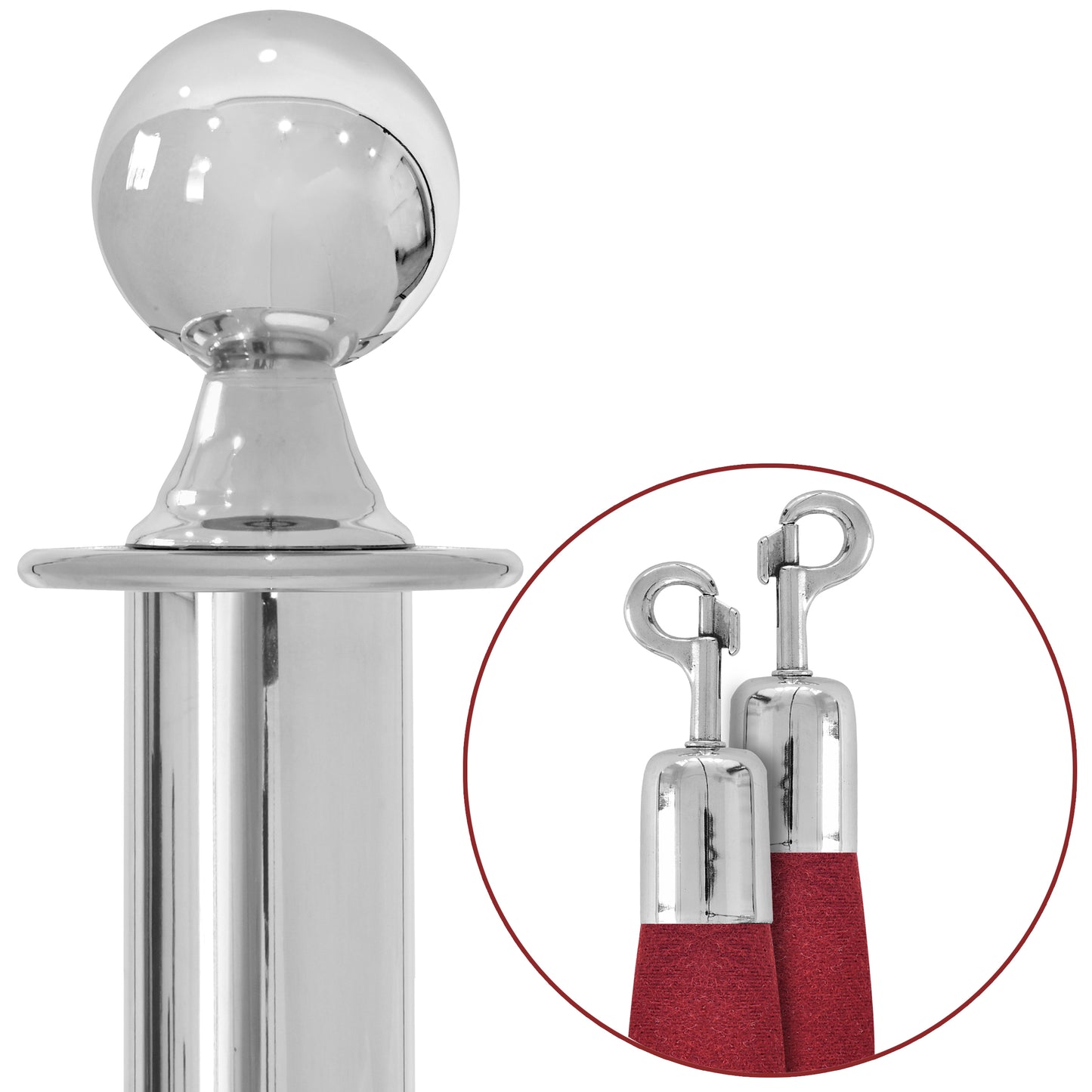 POSTE EJECUTIVO CROMADO (2 POSTES)