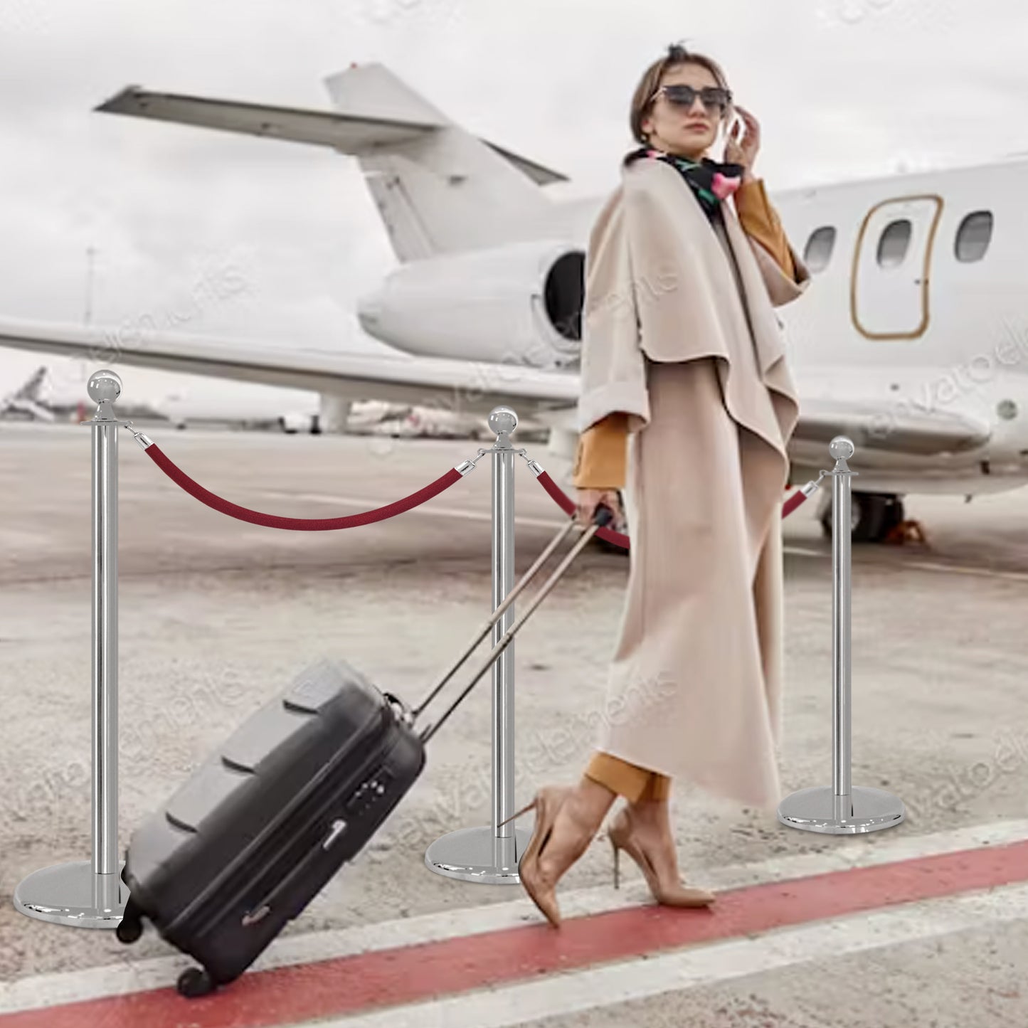 POSTE EJECUTIVO CROMADO (2 POSTES)