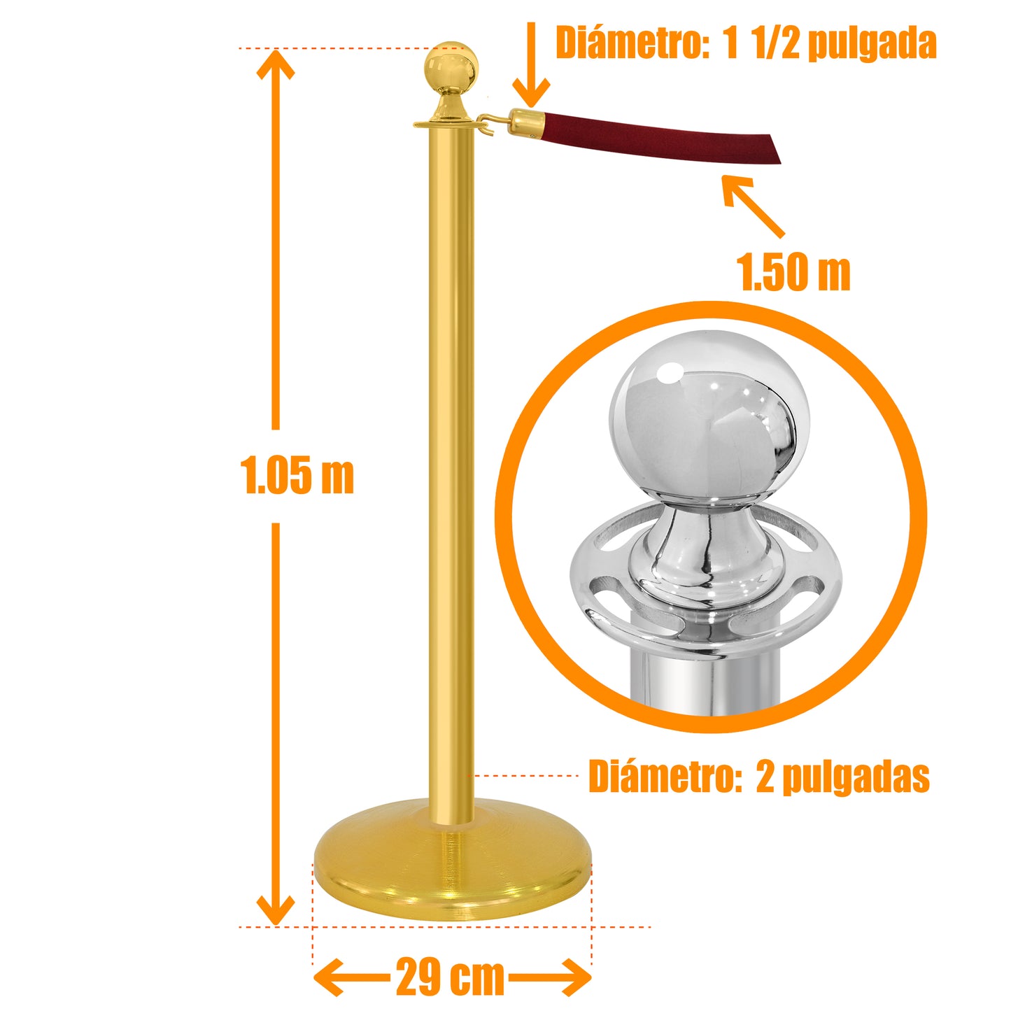 POSTE EJECUTIVO DORADO (2 POSTES)